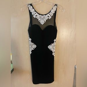 Millau sheer top black dress white lace